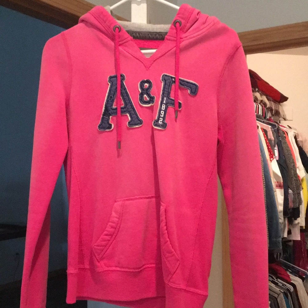 Hooded pink Abercrombie and Fitch sweatshirt
